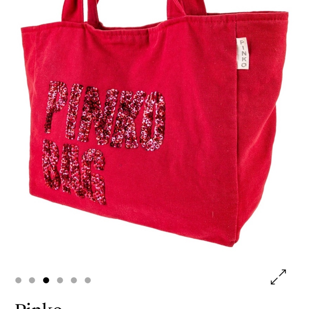 Pinko Red Sequin 00’s vintage canvas Tote Bag